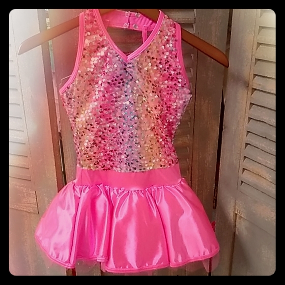 Weissman IC Rainbow Sequin Pink Costume - Picture 1 of 4